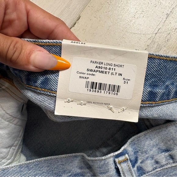 NWT Agolde Parker Vintage Cut Off Denim Shorts Size 31 - Picture 6 of 7